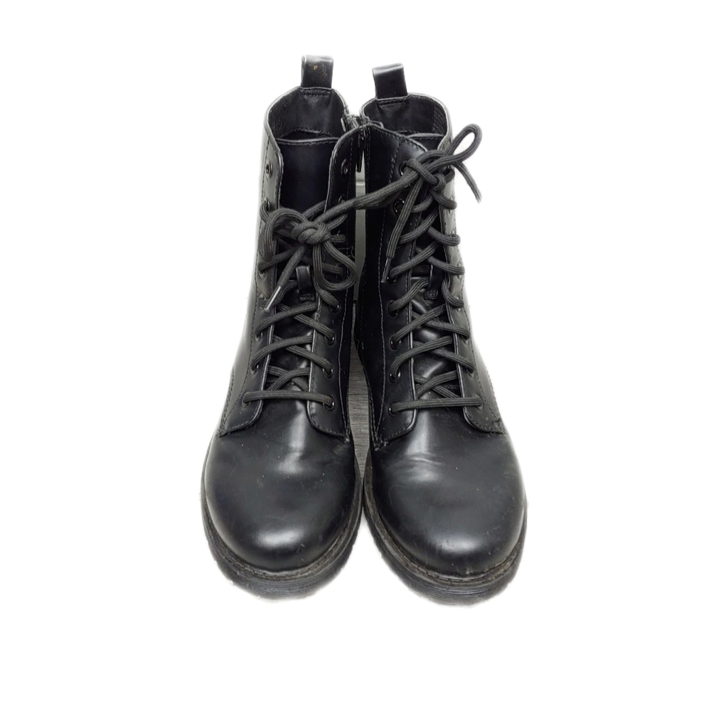 **SOLD**Time & Tru Black Womens 9 Faux Leather Combat Moto Boots - Picture 3 of 8